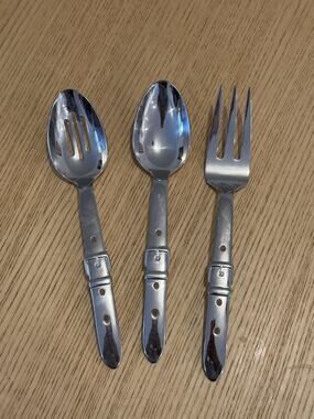 Vtg Ralph Lauren Highgate Silverware Serving Fork Spoons Equestrian 1997 Korea